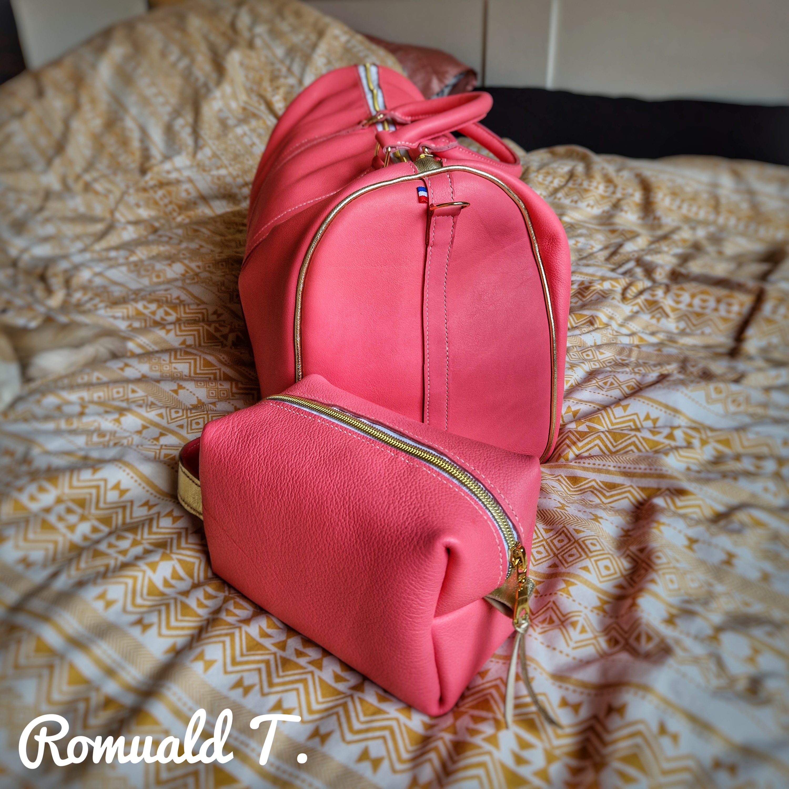 Sac Week-end en cuir rose